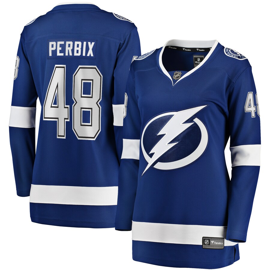 Women's Tampa Bay Lightning Nick Perbix Fanatics Branded Blue Home Breakaway Player Jersey - Jersey