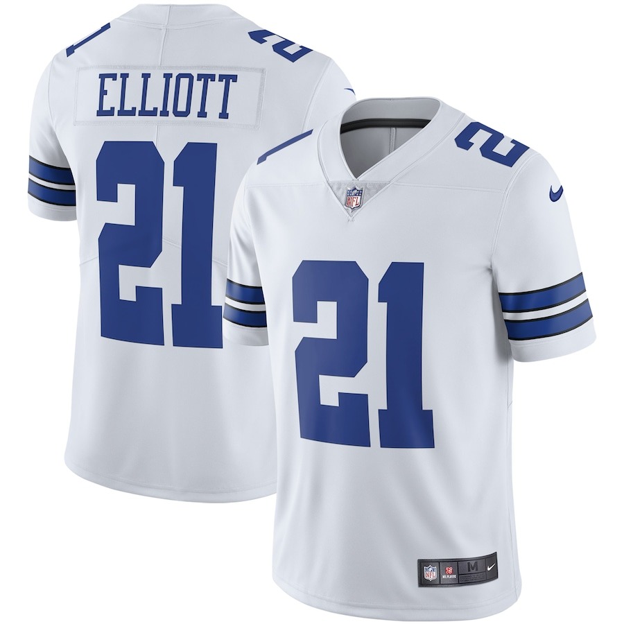 Men's Dallas Cowboys Ezekiel Elliott Nike White Vapor Limited Player Jersey - Jersey