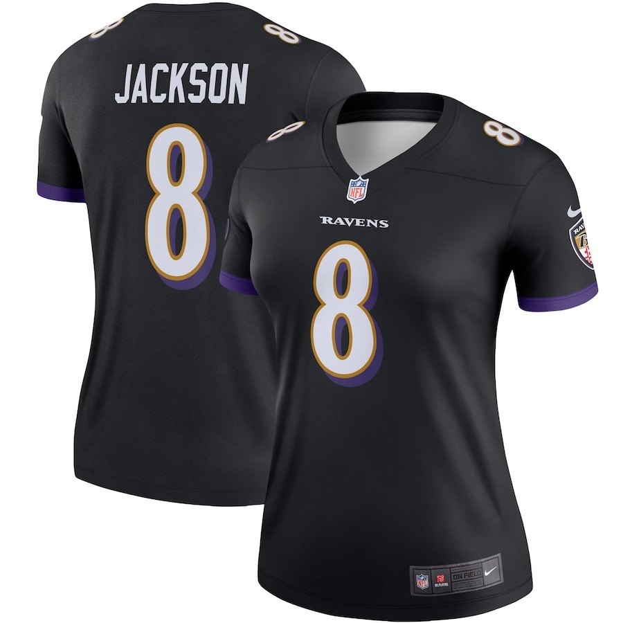 Women's Baltimore Ravens Lamar Jackson Nike Black Legend Team Jersey - Jersey