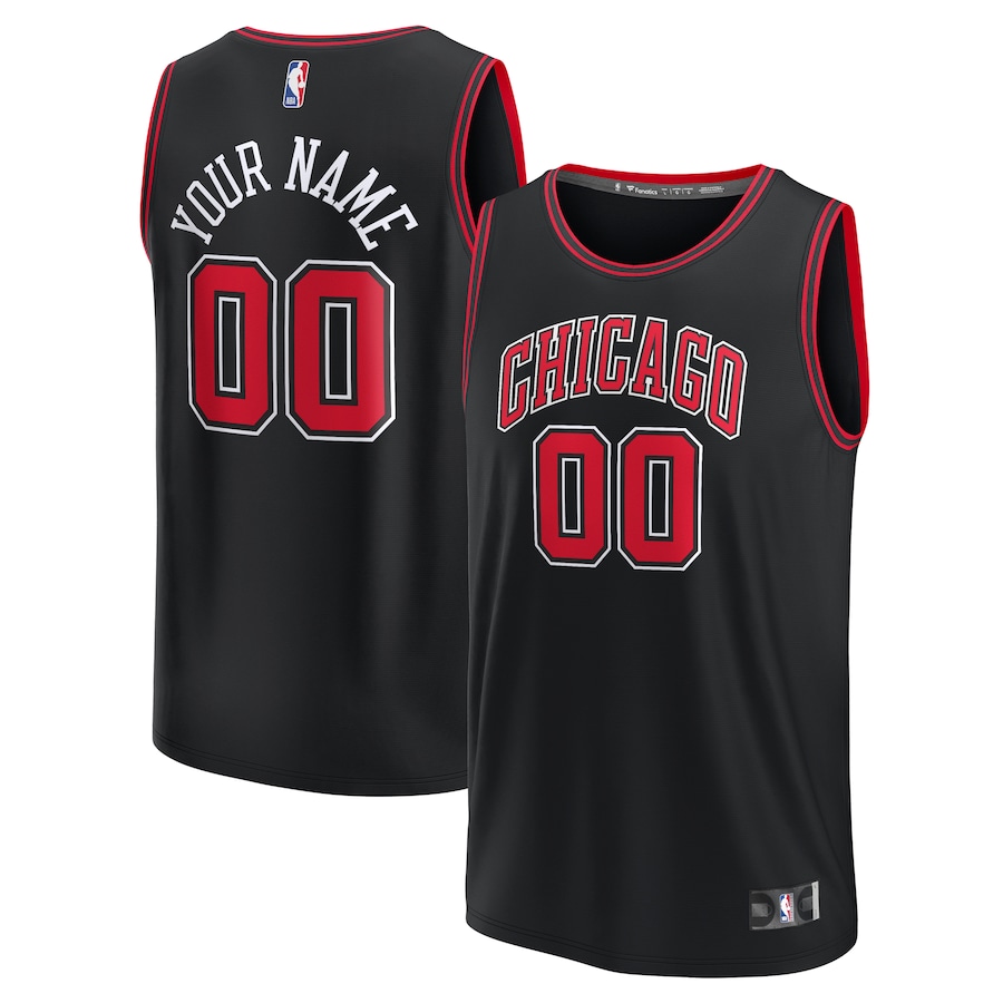 Youth Chicago Bulls  Fanatics Black Fast Break Replica Custom Jersey - Statement Edition - Jersey