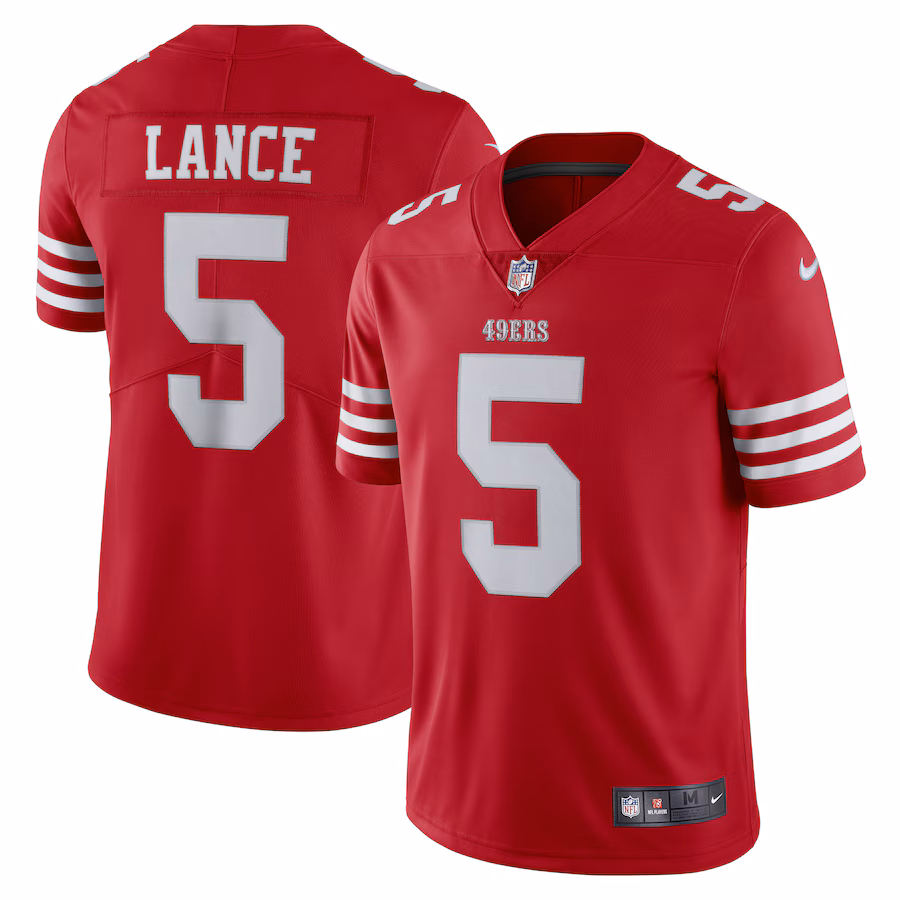 Men's San Francisco 49ers Trey Lance Nike Scarlet Vapor Limited Jersey - Jersey