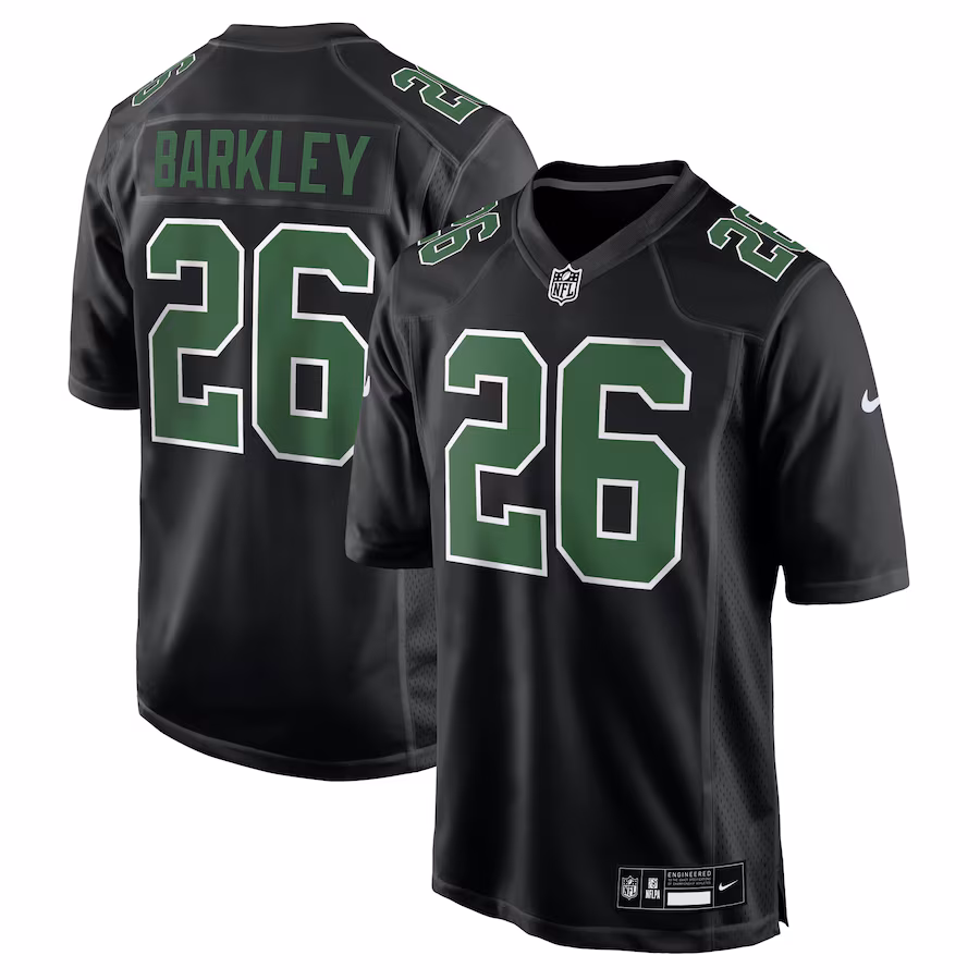 Men's Philadelphia Eagles Saquon Barkley Nike Carbon Black/Kelly Green  Fashion Game Jersey - Jersey
