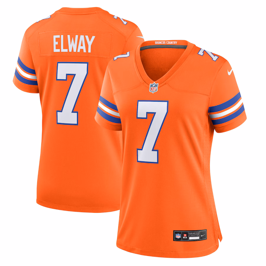 Women's Denver Broncos John Elway Nike Orange Mile High Collection 1977 Throwback Player Game Jersey - Jersey