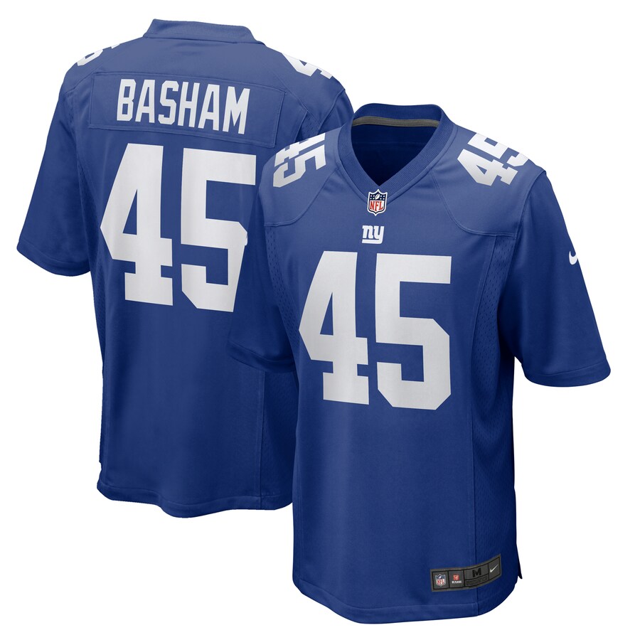 Men's New York Giants Boogie Basham Nike  Royal  Game Jersey - Jersey