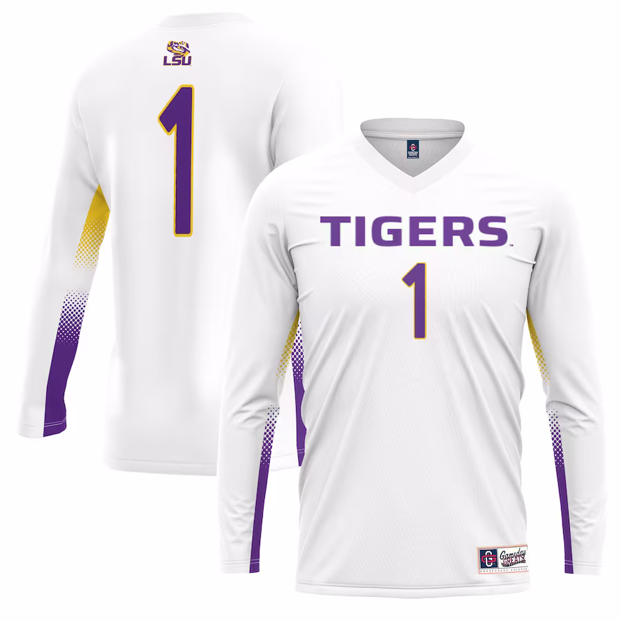 #1 LSU Tigers GameDay Greats Youth Lightweight Women's Volleyball Jersey - White - Jersey