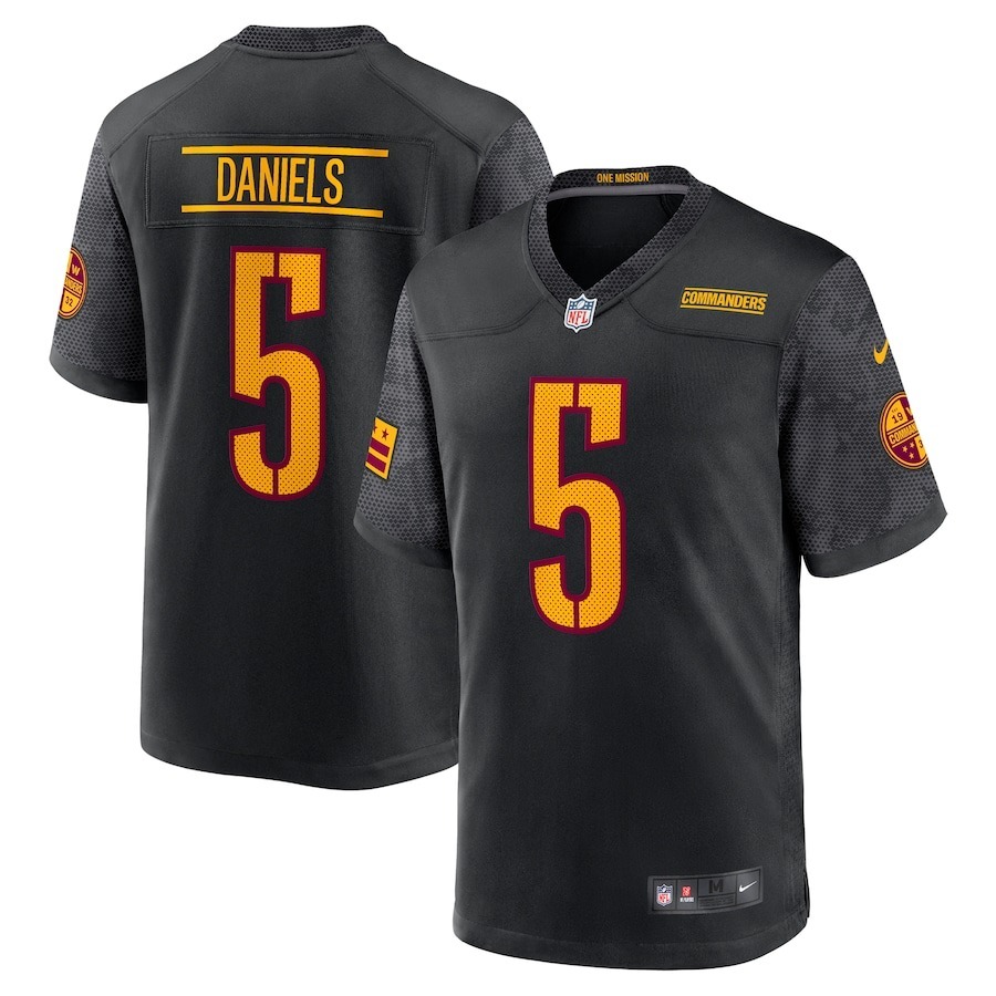 Men's Washington Commanders Jayden Daniels Nike Black Alternate Game Player Jersey - Jersey