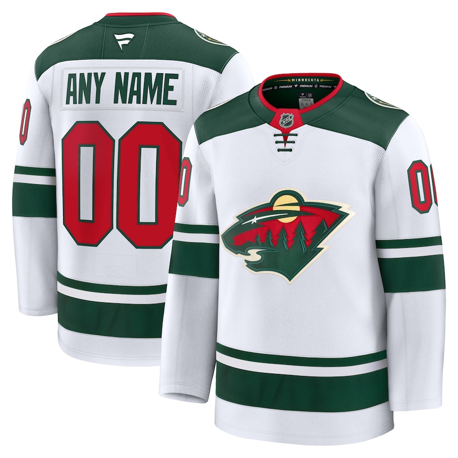 Men's Minnesota Wild Fanatics White Away Premium Custom Jersey - Jersey