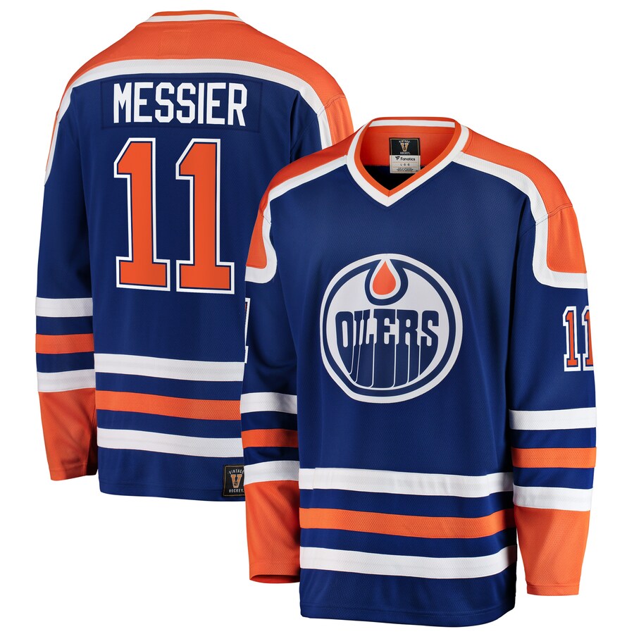 Men's Edmonton Oilers Mark Messier Fanatics Branded Blue Premier Breakaway Retired Player Jersey - Jersey