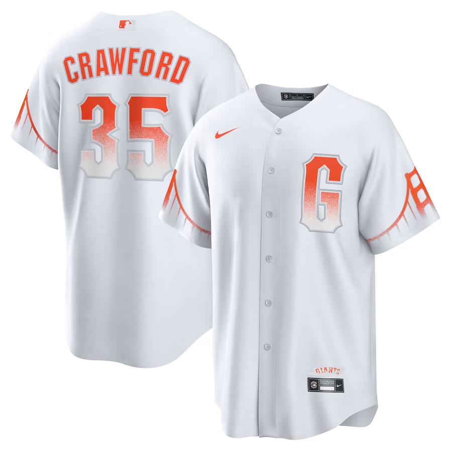 Men's San Francisco Giants Brandon Crawford Nike White City Connect Replica Player Jersey - Jersey