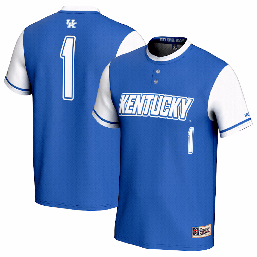 Youth GameDay Greats #1 Royal/White Kentucky Wildcats Lightweight Softball Fashion Jersey - Jersey