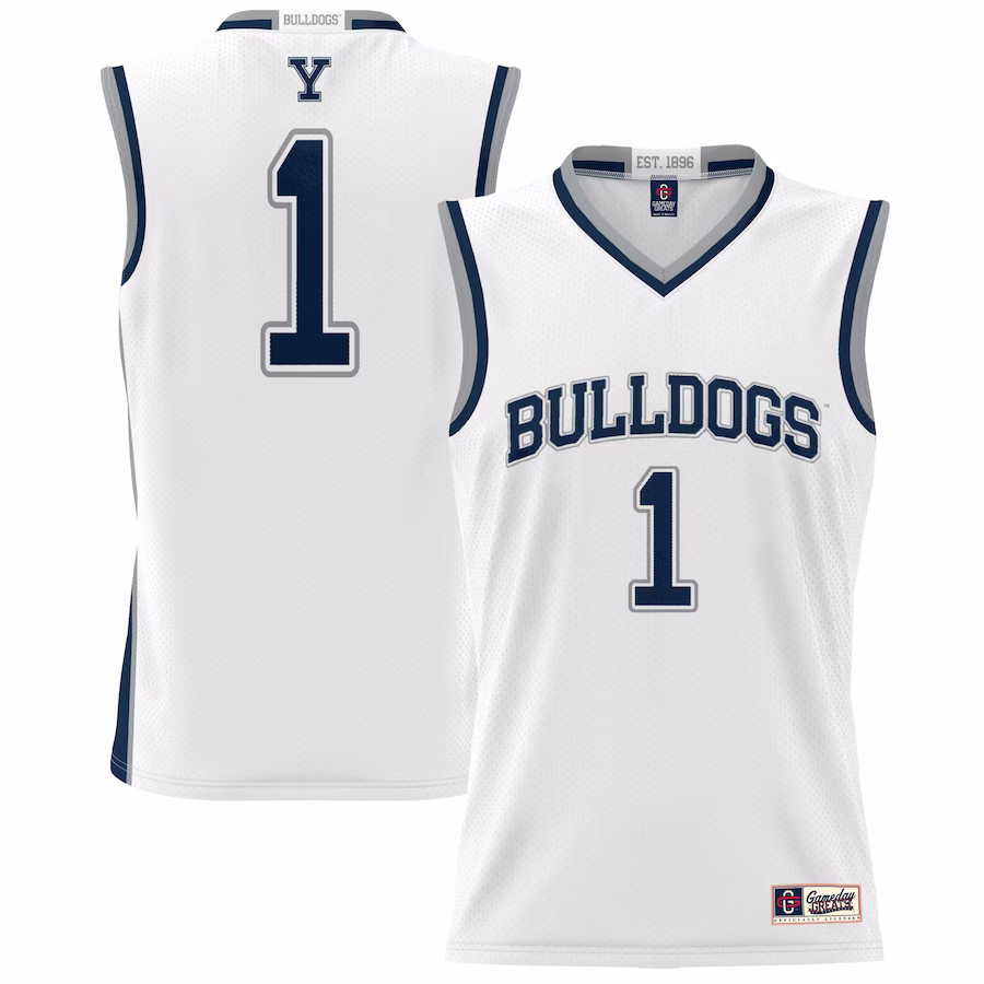 #1 Yale Bulldogs GameDay Greats Youth Lightweight Basketball Jersey - White - Jersey