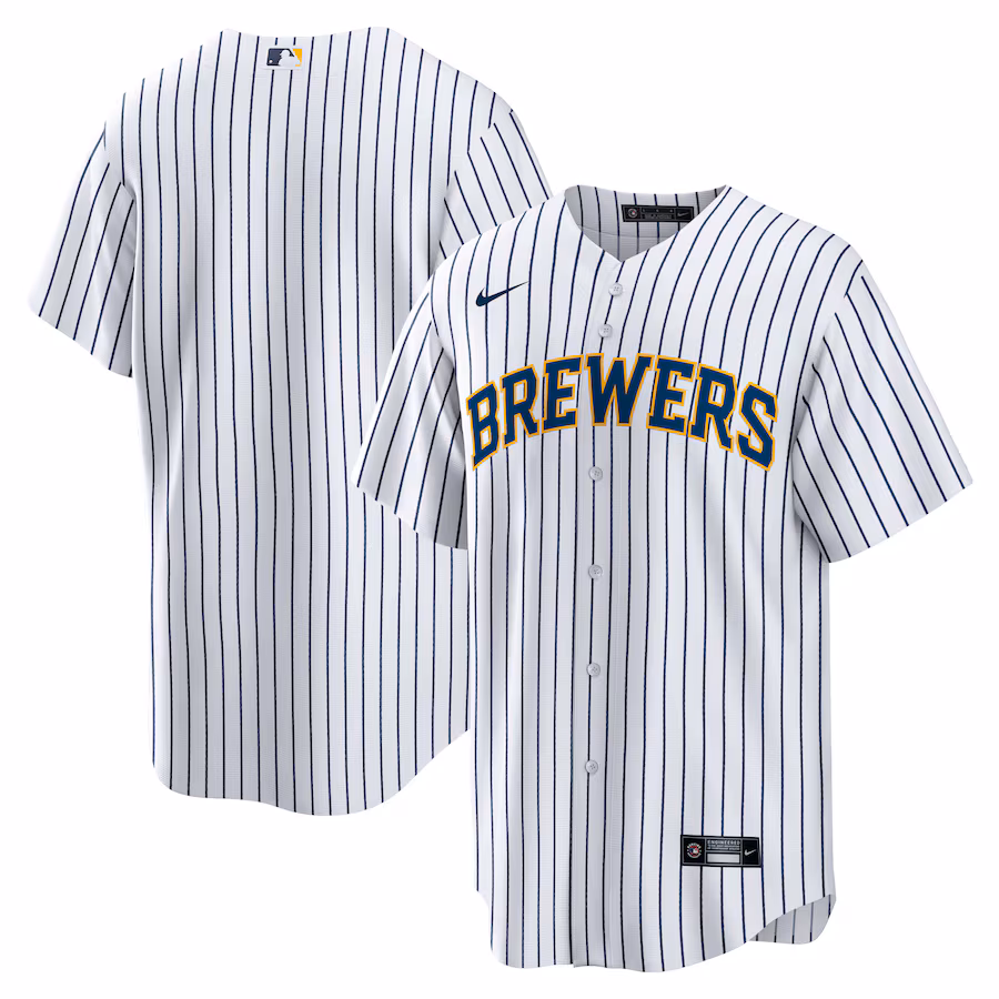 Men's Milwaukee Brewers Nike White Home Replica Team Jersey - Jersey