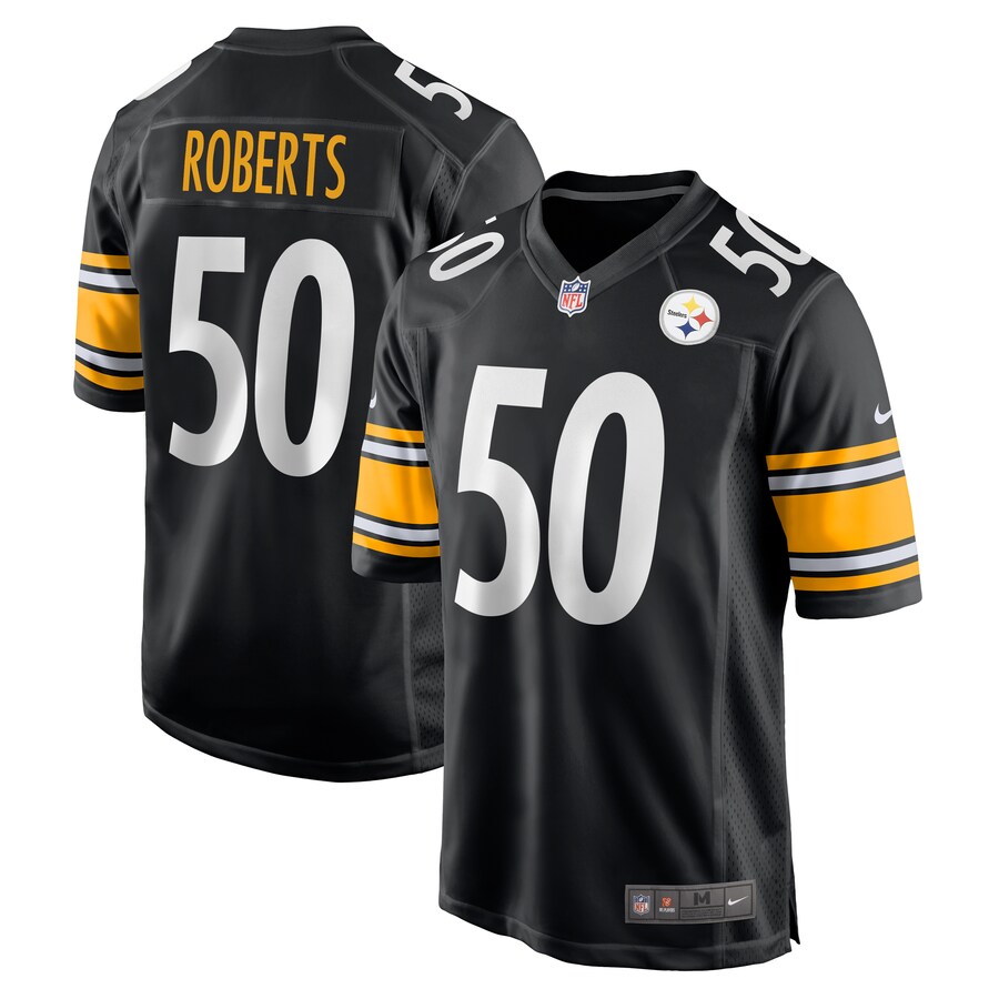 Men's Pittsburgh Steelers Elandon Roberts Nike  Black  Game Jersey - Jersey