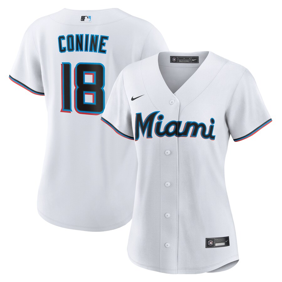 Women's Miami Marlins Griffin Conine Nike White Home Replica Jersey - Jersey