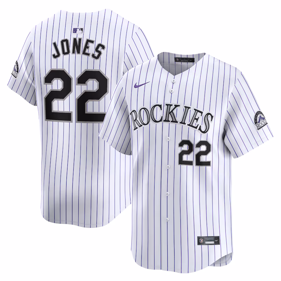 Men's Colorado Rockies Nolan Jones Nike White Home Limited Player Jersey - Jersey