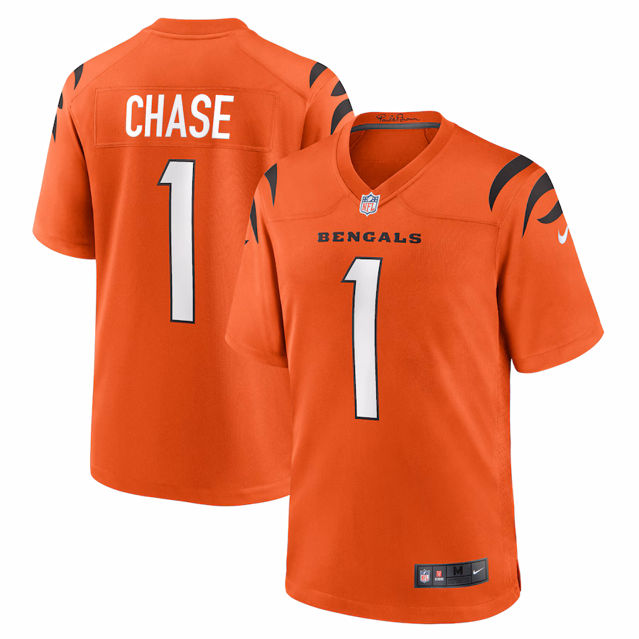 Men's Cincinnati Bengals Ja'Marr Chase Nike Orange Alternate Game Jersey - Jersey