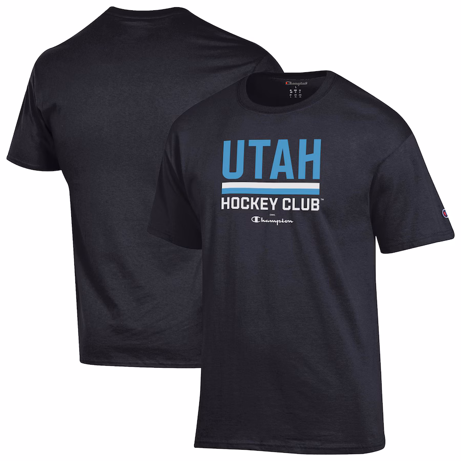 Men's Utah Hockey Club Champion Black Short Sleeve T-Shirt - Jersey