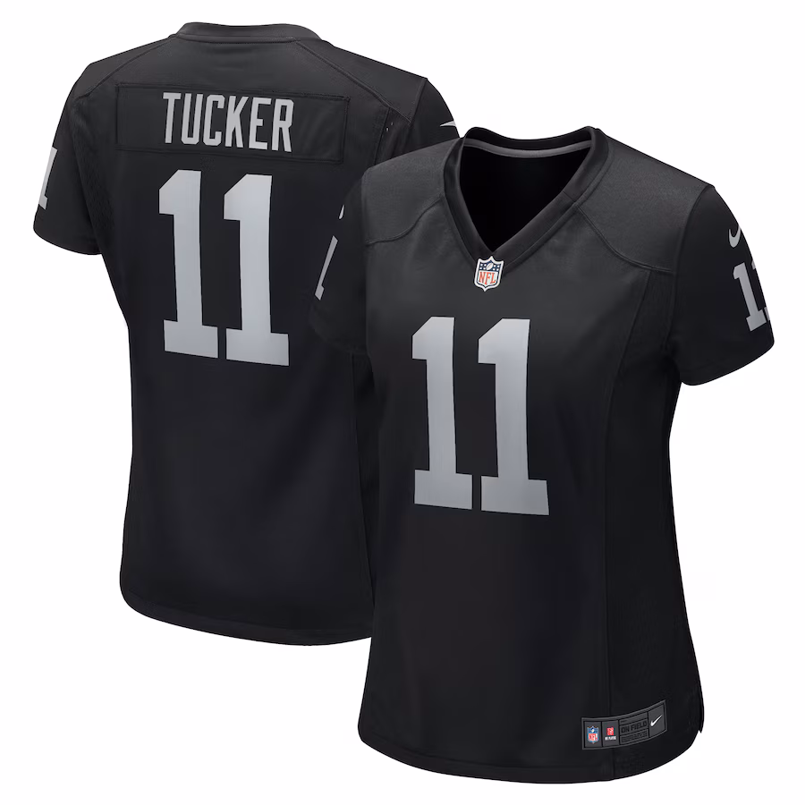 Women's Las Vegas Raiders Tre Tucker Nike  Black Team Game Jersey - Jersey