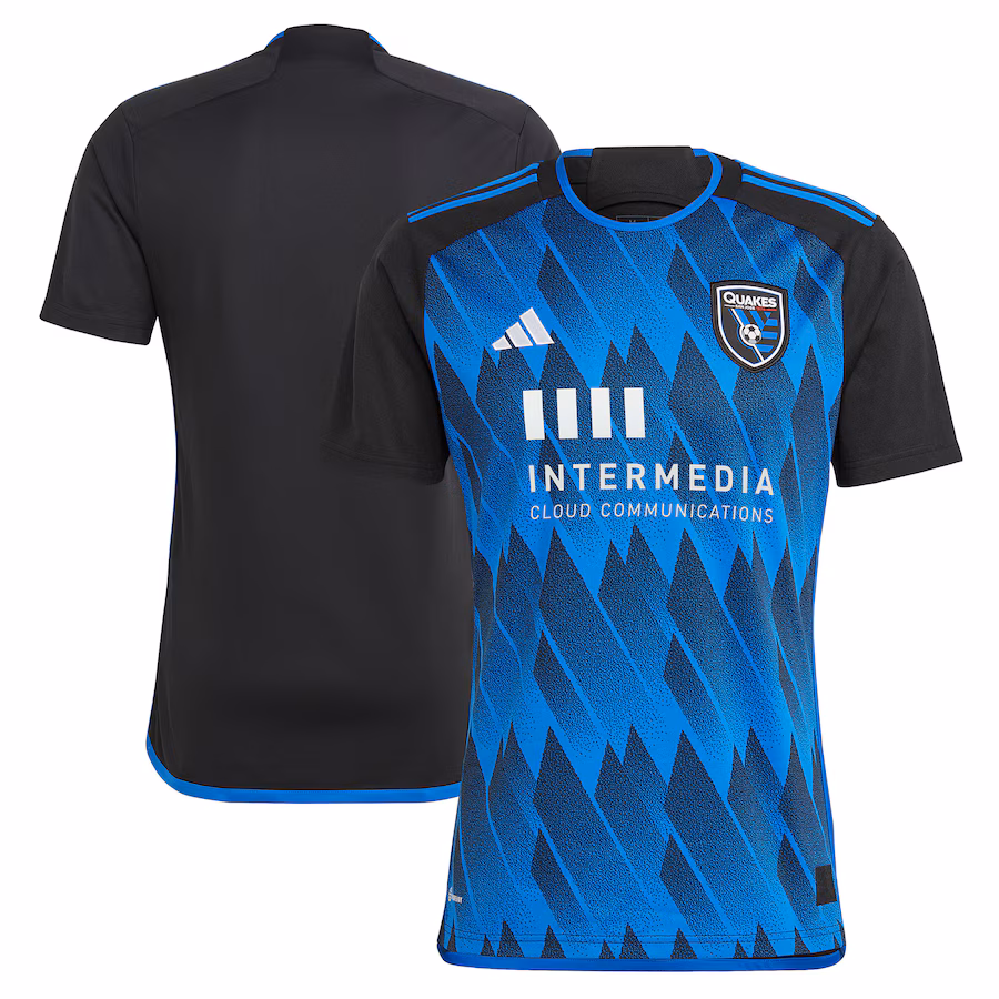 Men's San Jose Earthquakes adidas Blue 2023 Active Fault Jersey Replica Jersey - Jersey