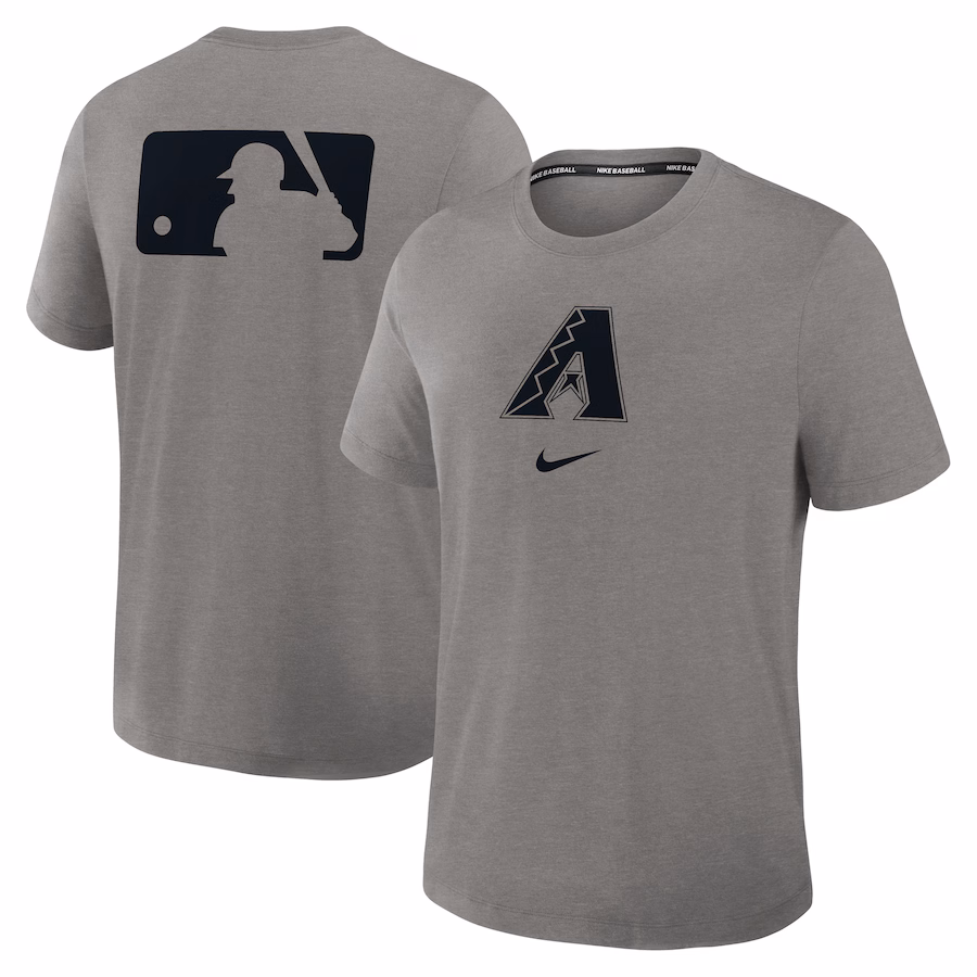 Men's Arizona Diamondbacks Nike Heather Charcoal Authentic Collection Early Work Tri-Blend Performance T-Shirt - Jersey