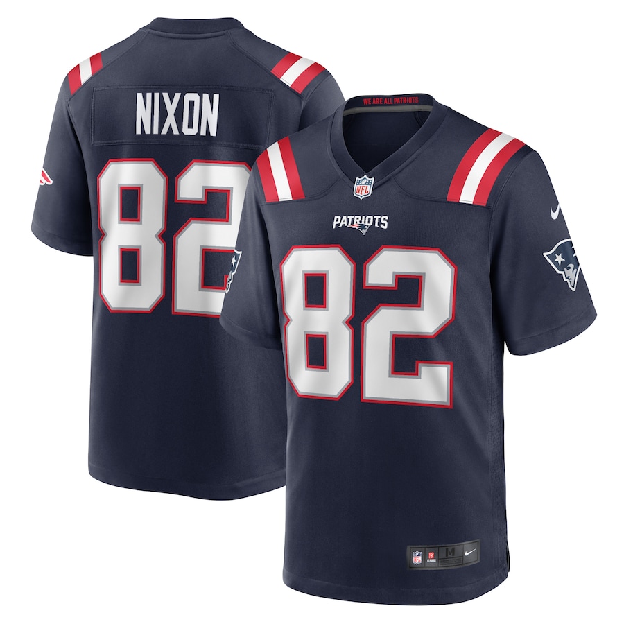 Men's New England Patriots Tre Nixon Nike Navy Player Game Jersey - Jersey