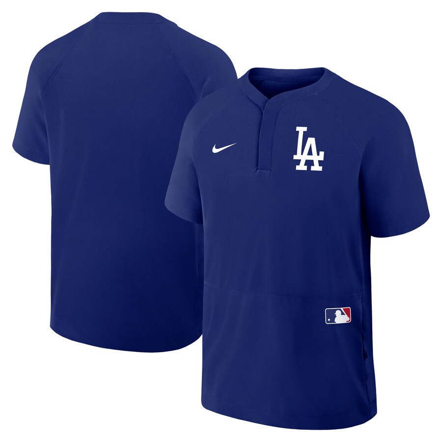 Men's Los Angeles Dodgers Nike Royal Authentic Collection Raglan Short Sleeve Windshirt - Jersey