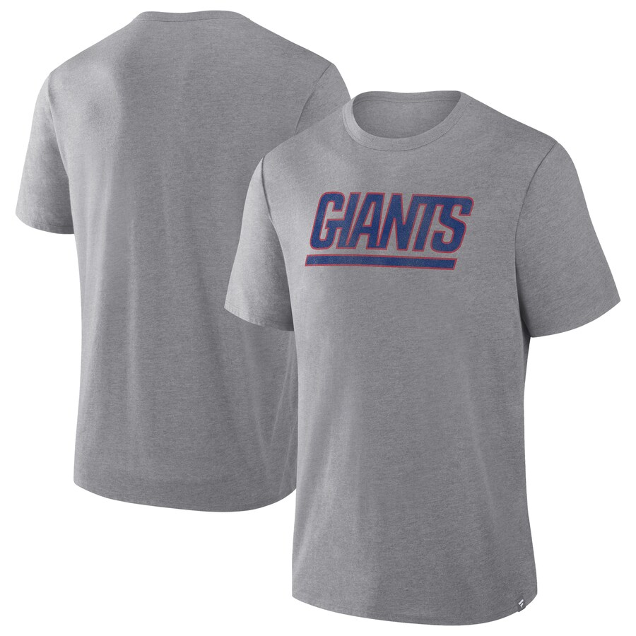 Men's New York Giants  Fanatics Heather Gray Tri-Blend T-Shirt - Jersey