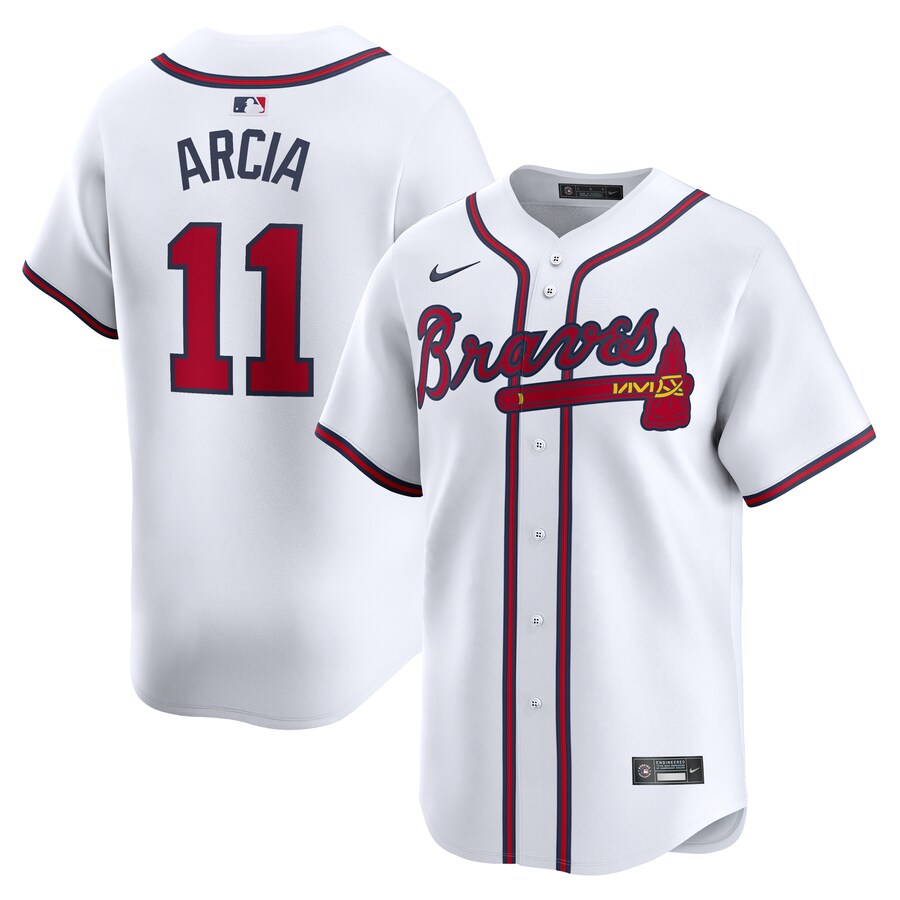 Men's Atlanta Braves Orlando Arcia Nike White Home Limited Player Jersey - Jersey