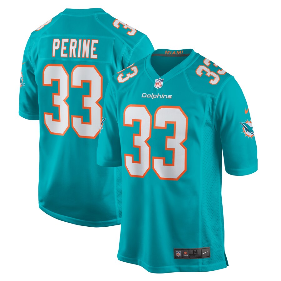 Men's Miami Dolphins Lamical Perine Nike Aqua Home Game Player Jersey - Jersey