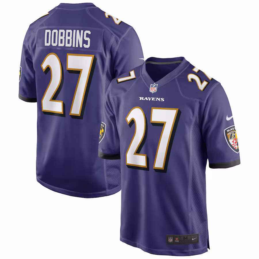 Men's Baltimore Ravens J.K. Dobbins Nike Purple Game Jersey - Jersey