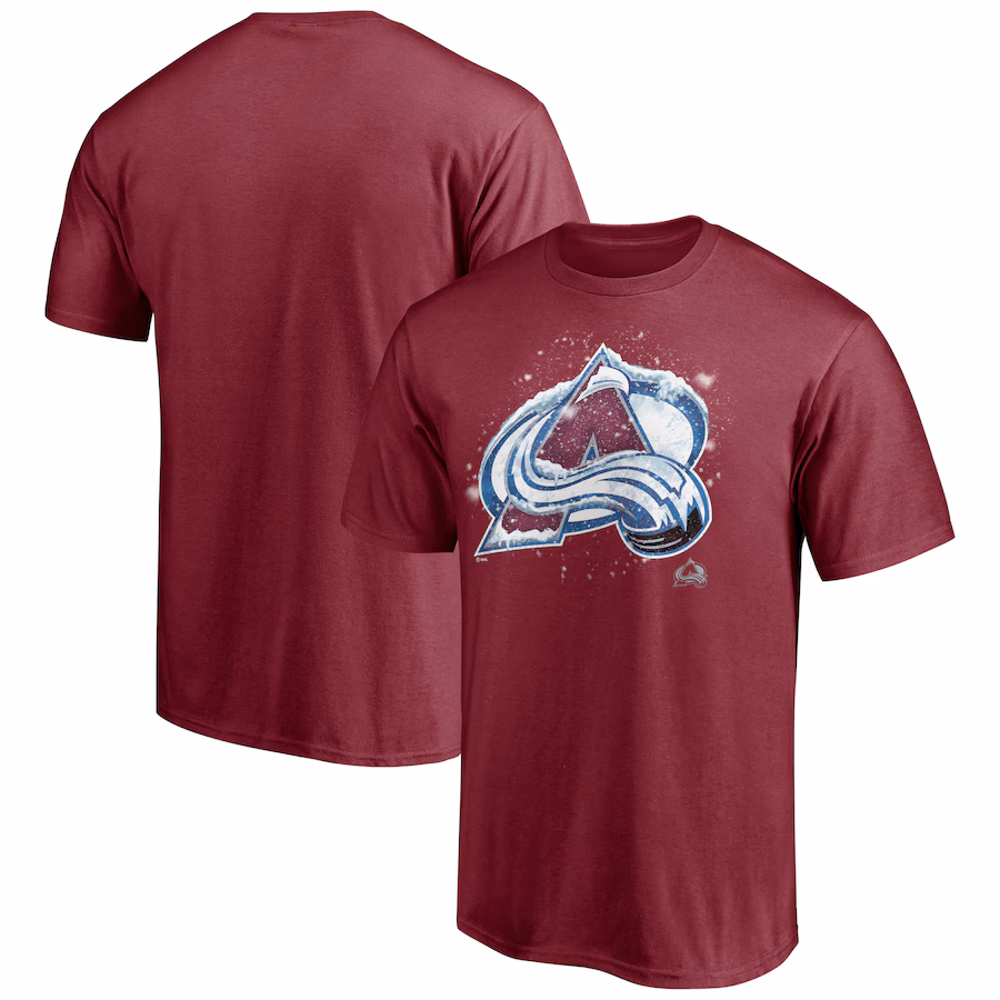 Men's Colorado Avalanche Burgundy Snow Logo T-Shirt - Jersey