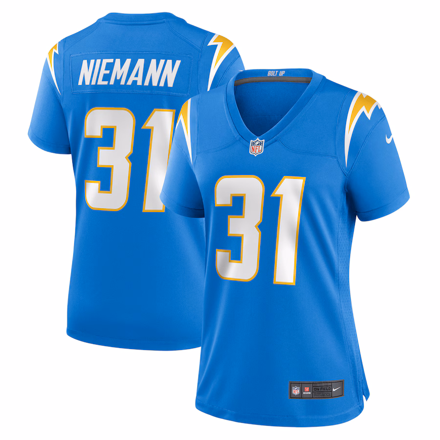 Women's Los Angeles Chargers Nick Niemann Nike Powder Blue Game Player Jersey - Jersey