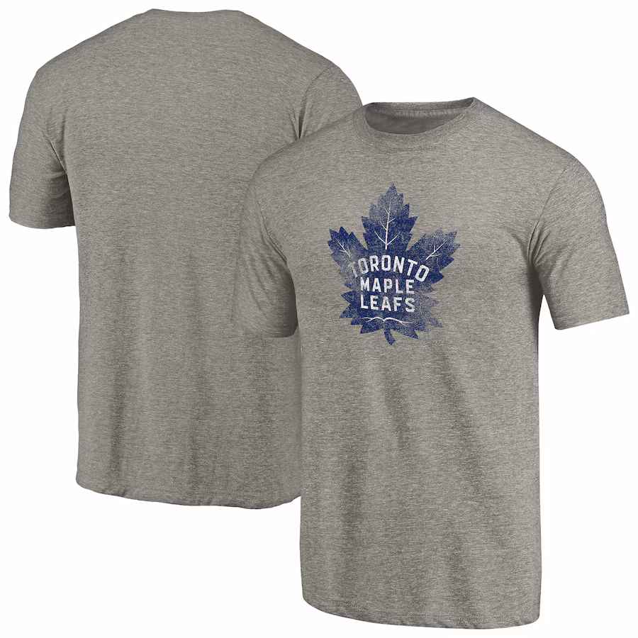 Men's Toronto Maple Leafs Ash Distressed Team Tri-Blend T-Shirt - Jersey