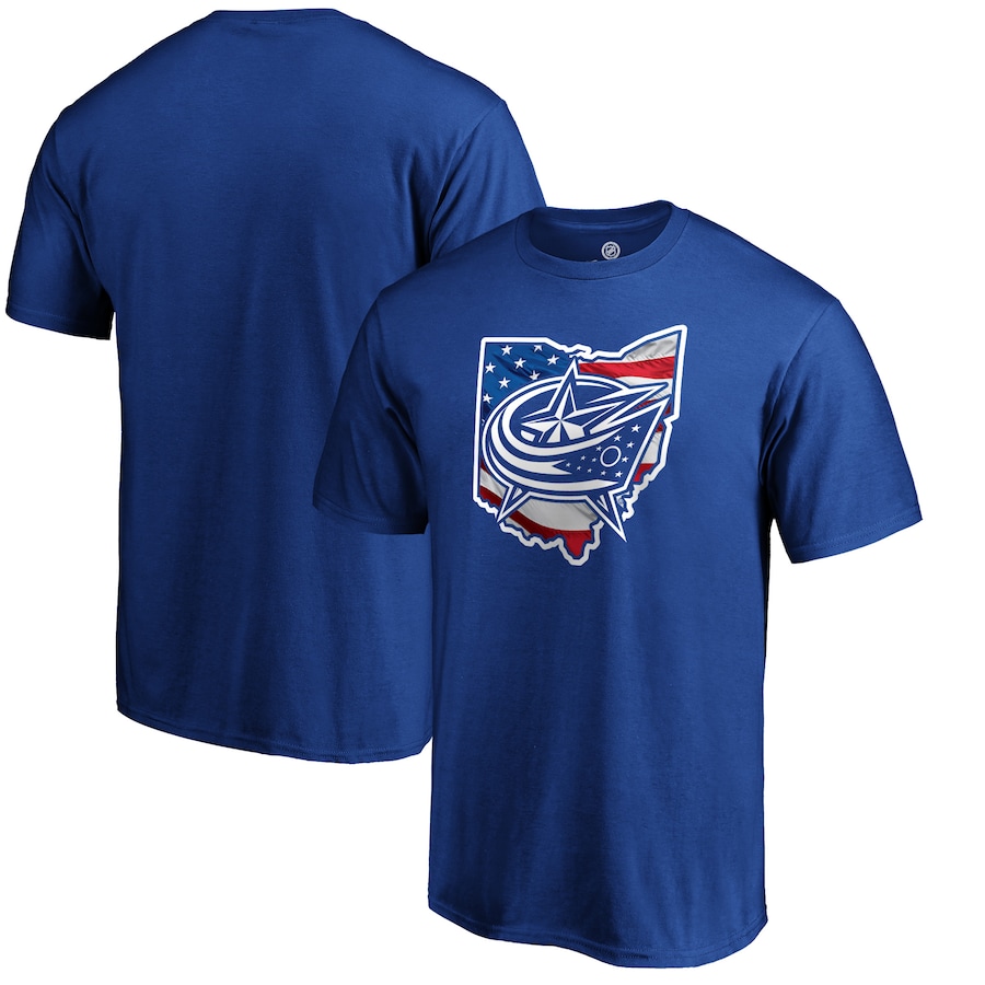 Men's Columbus Blue Jackets Royal NHL Banner State T-Shirt - Jersey