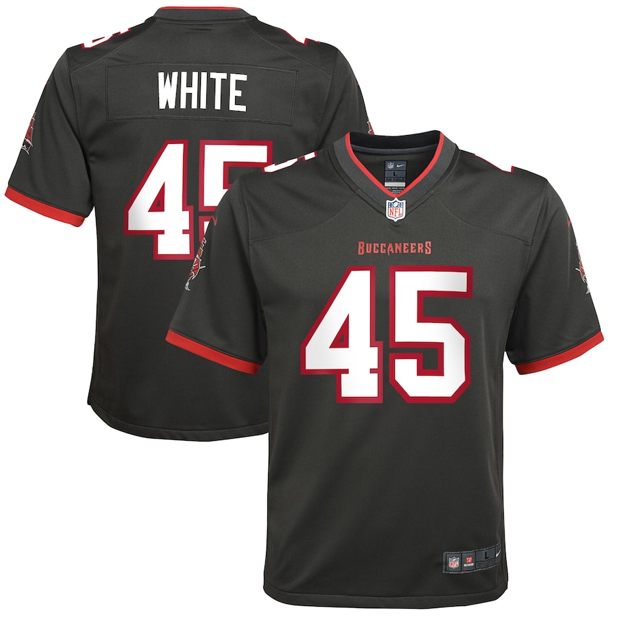 Youth Tampa Bay Buccaneers Devin White Nike Pewter Game Jersey - Jersey