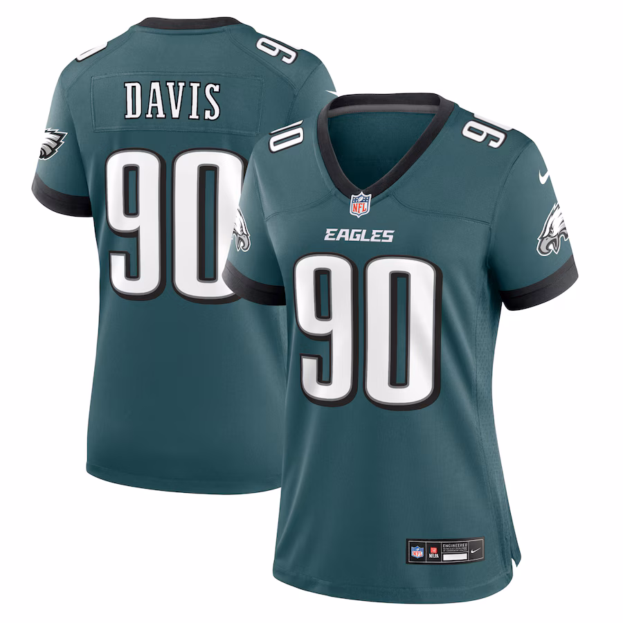 Women's Philadelphia Eagles Jordan Davis Nike Midnight Green Team Game Jersey - Jersey