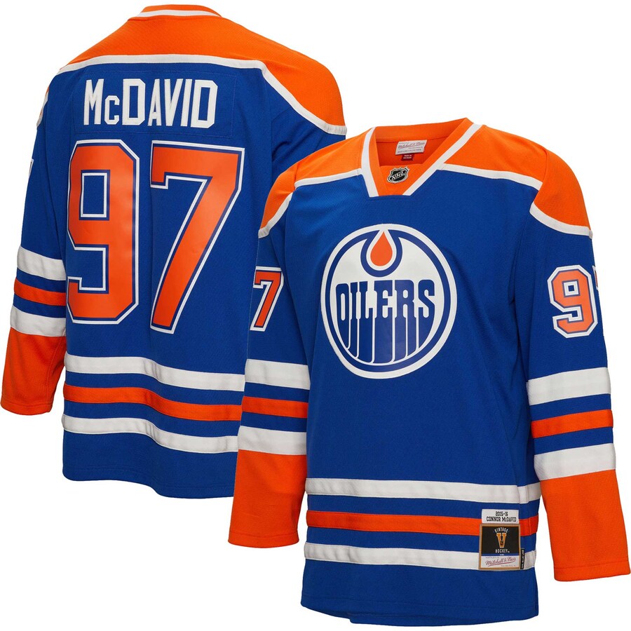 Men's Edmonton Oilers Connor McDavid Mitchell & Ness Blue 2015/16  Blue Line Player Jersey - Jersey
