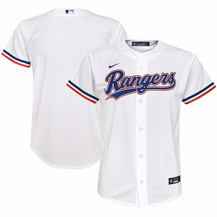 Youth Texas Rangers Nike White Home Replica Team Jersey - Jersey