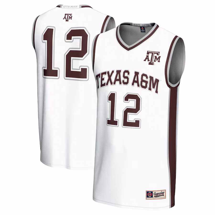 #12 Texas A&M Aggies GameDay Greats Unisex Basketball Lightweight Fashion Jersey - White - Jersey