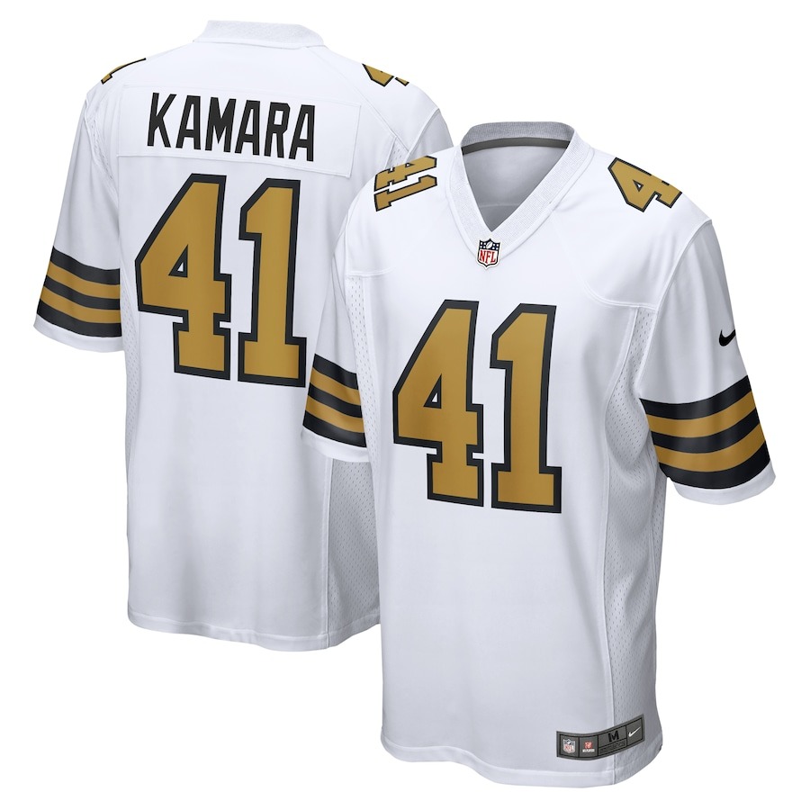 Men's New Orleans Saints Alvin Kamara Nike White Alternate Game Jersey - Jersey
