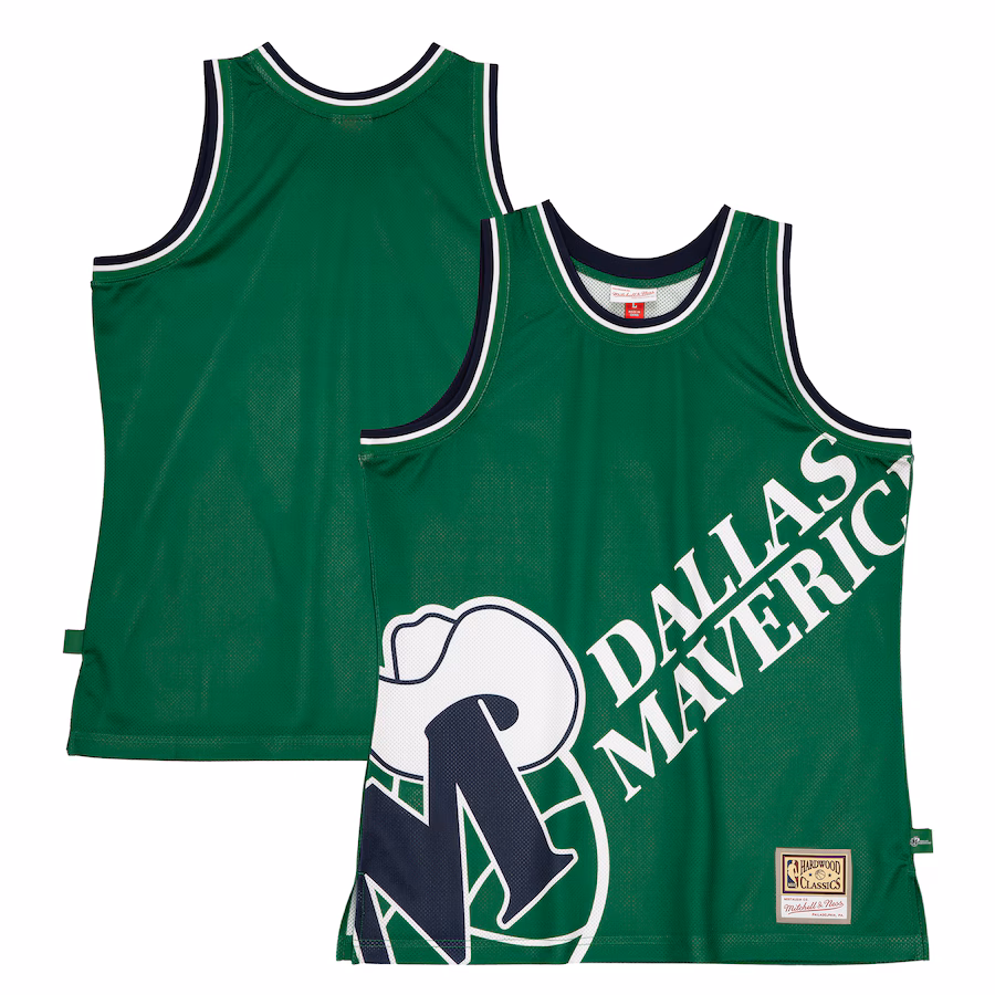 Men's Dallas Mavericks  Mitchell & Ness Green Hardwood Classics Blown Out Fashion Jersey - Jersey