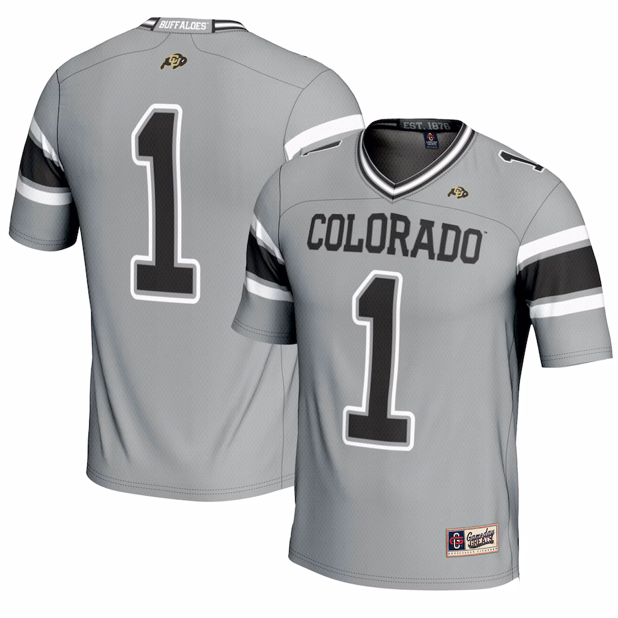 Youth GameDay Greats #1 Gray Colorado Buffaloes Endzone Football Jersey - Jersey