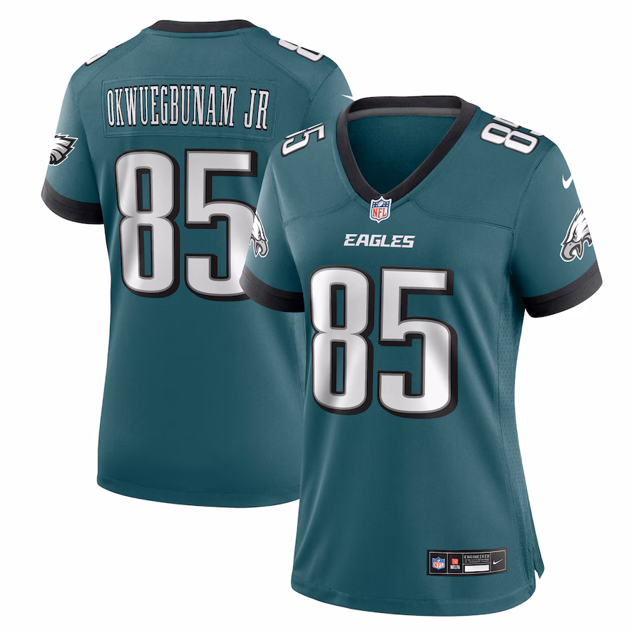 Women's Philadelphia Eagles Albert Okwuegbunam Jr. Nike Midnight Green Team Game Jersey - Jersey