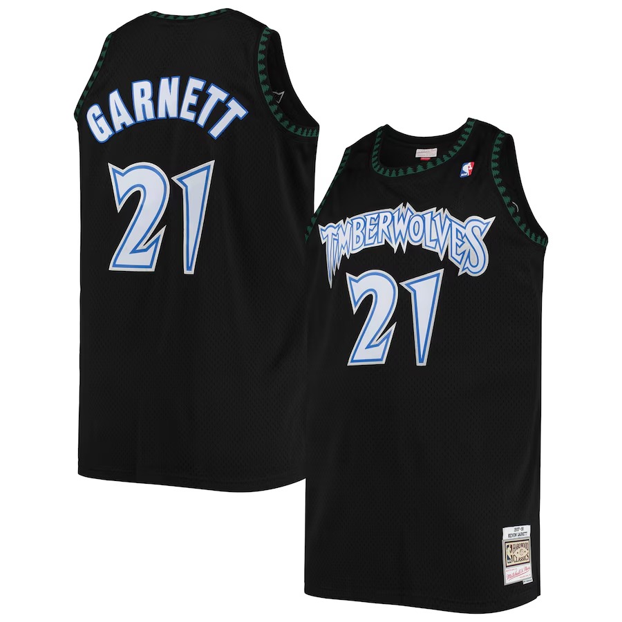 Men's Minnesota Timberwolves Kevin Garnett Mitchell & Ness Black 1997/98 Big & Tall Hardwood Classics Swingman Jersey - Jersey