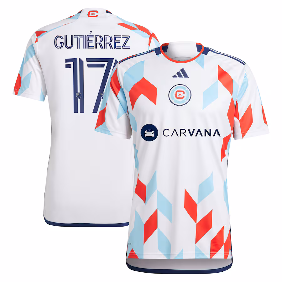 Men's Chicago Fire Brian Gutiérrez adidas White 2024 A Kit For All Replica Player Jersey - Jersey