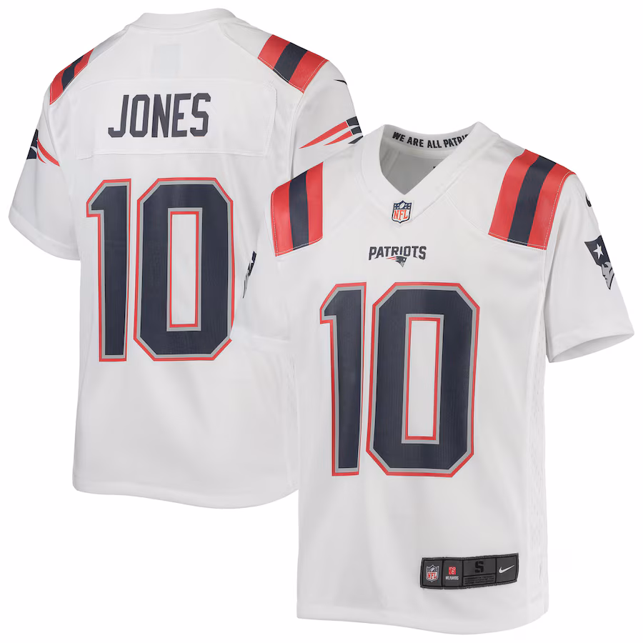 Youth New England Patriots Mac Jones Nike White Game Jersey - Jersey