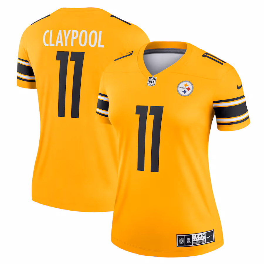 Women's Pittsburgh Steelers Chase Claypool Nike Gold Inverted Legend Game Jersey - Jersey