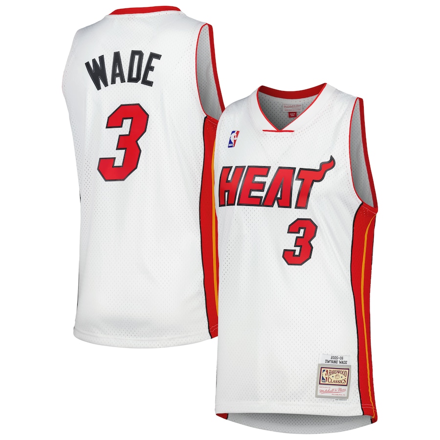 Men's Miami Heat Dwyane Wade Mitchell & Ness White 2001/02 Hardwood Classics Swingman Jersey - Jersey