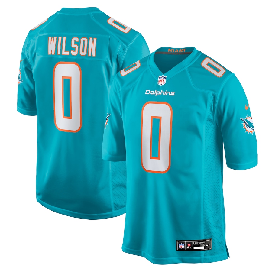Men's Miami Dolphins Zach Wilson Nike Aqua Team Game Jersey - Jersey
