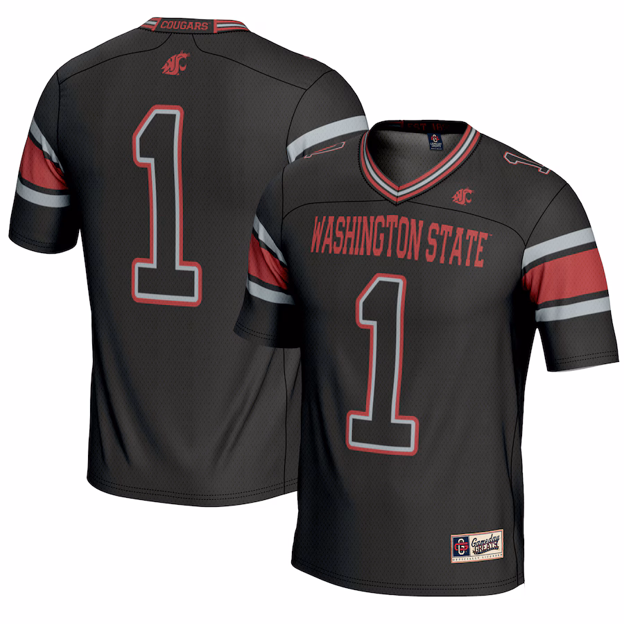 Youth GameDay Greats #1 Black Washington State Cougars Endzone Football Jersey - Jersey